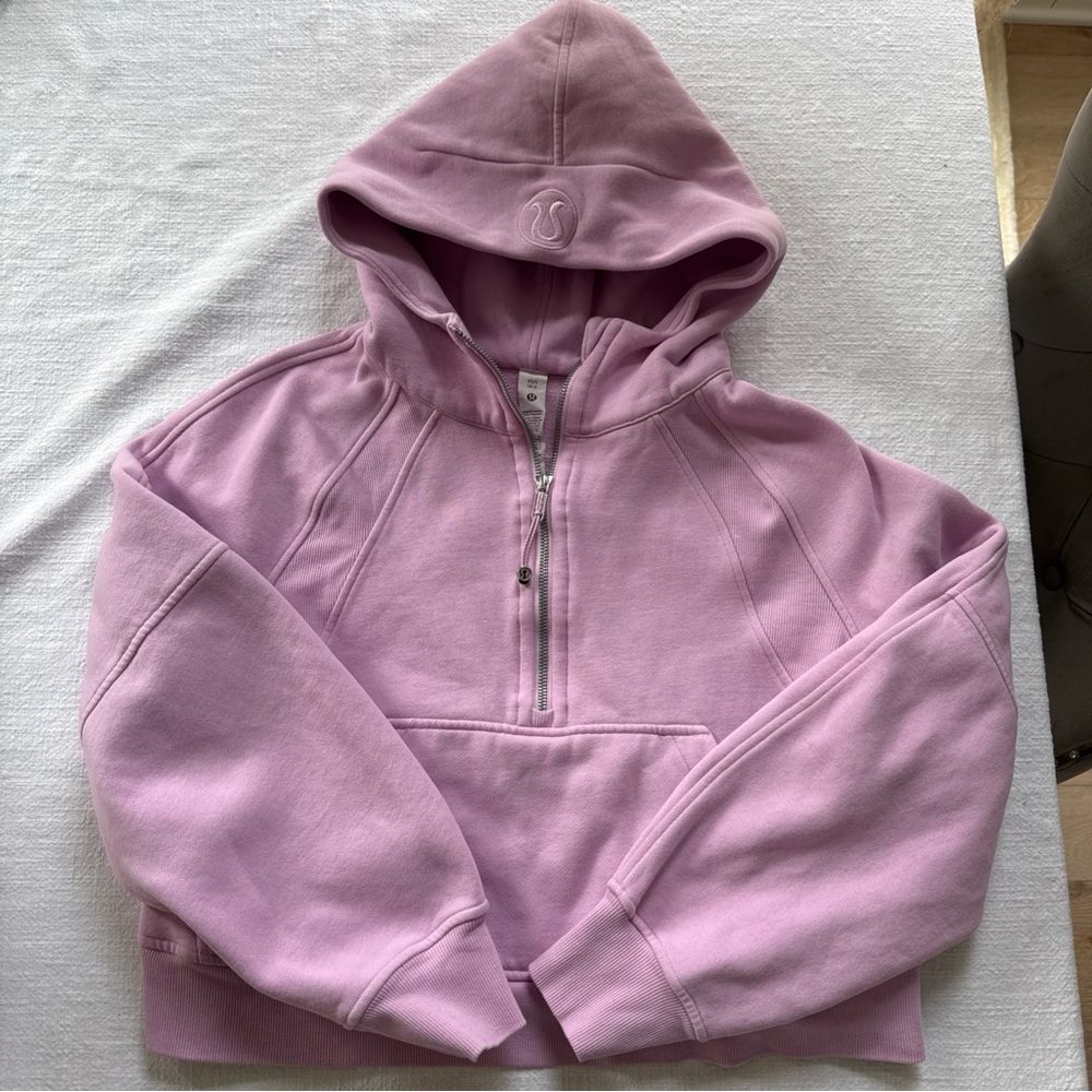 Lululemon Dahalia Mauve Half-Zip Hoodie, XS/S Oversized.